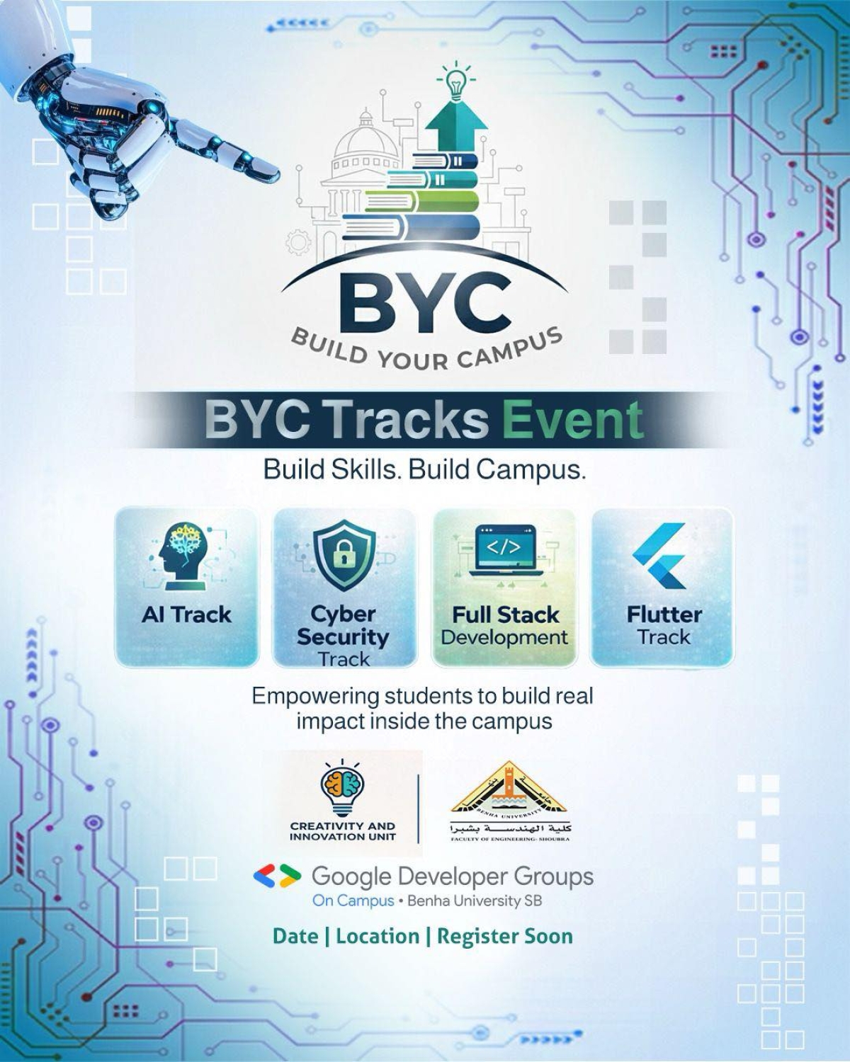 BYC – Build Your Campus Event - فعالية طلابية بالتعاون بين وحدة دعم الابداع و الابتكار مع Google Developer Groups